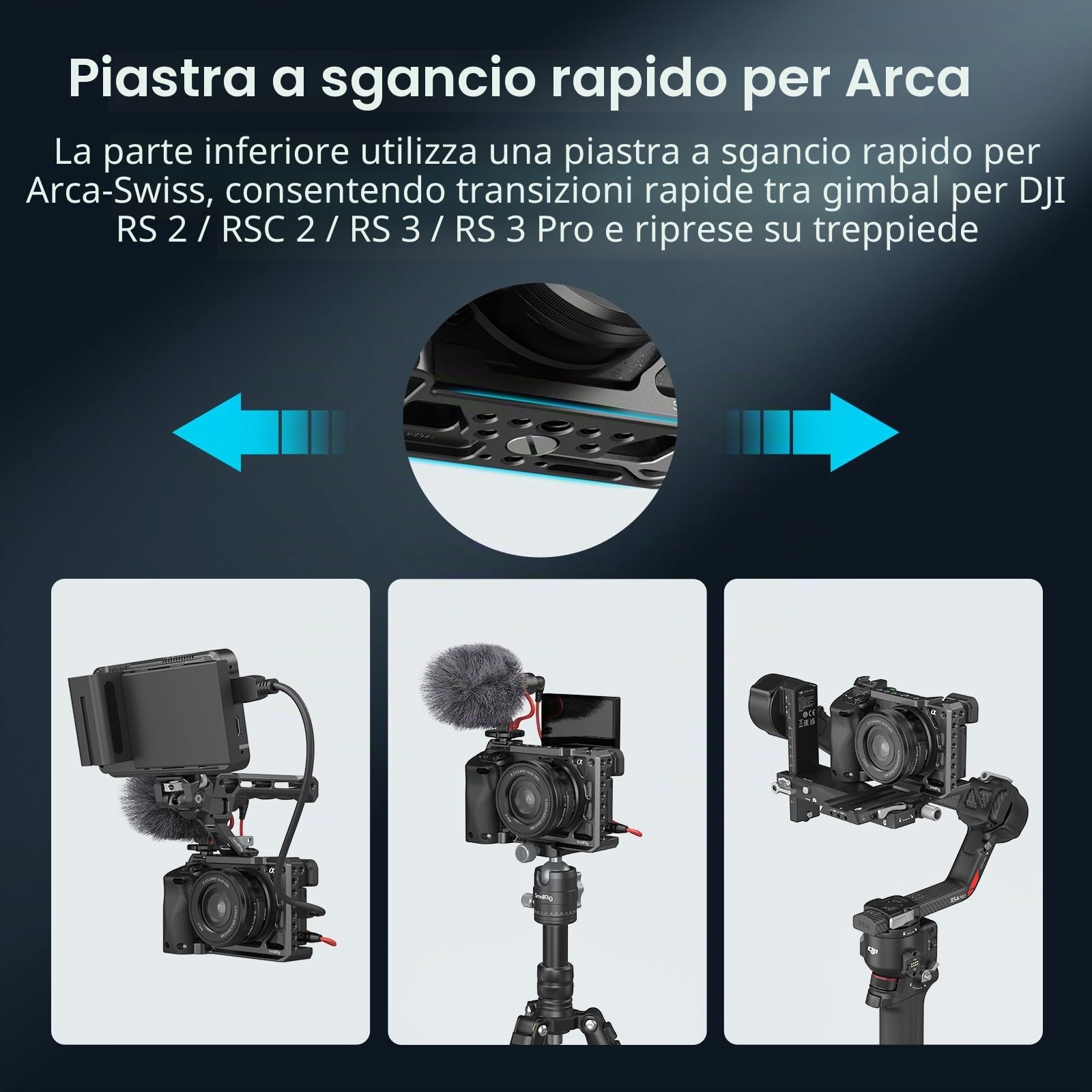 SMALLRIG Cage con Impugnatura in Silicone per Sony A6100 / A6300 / A6400-3164B