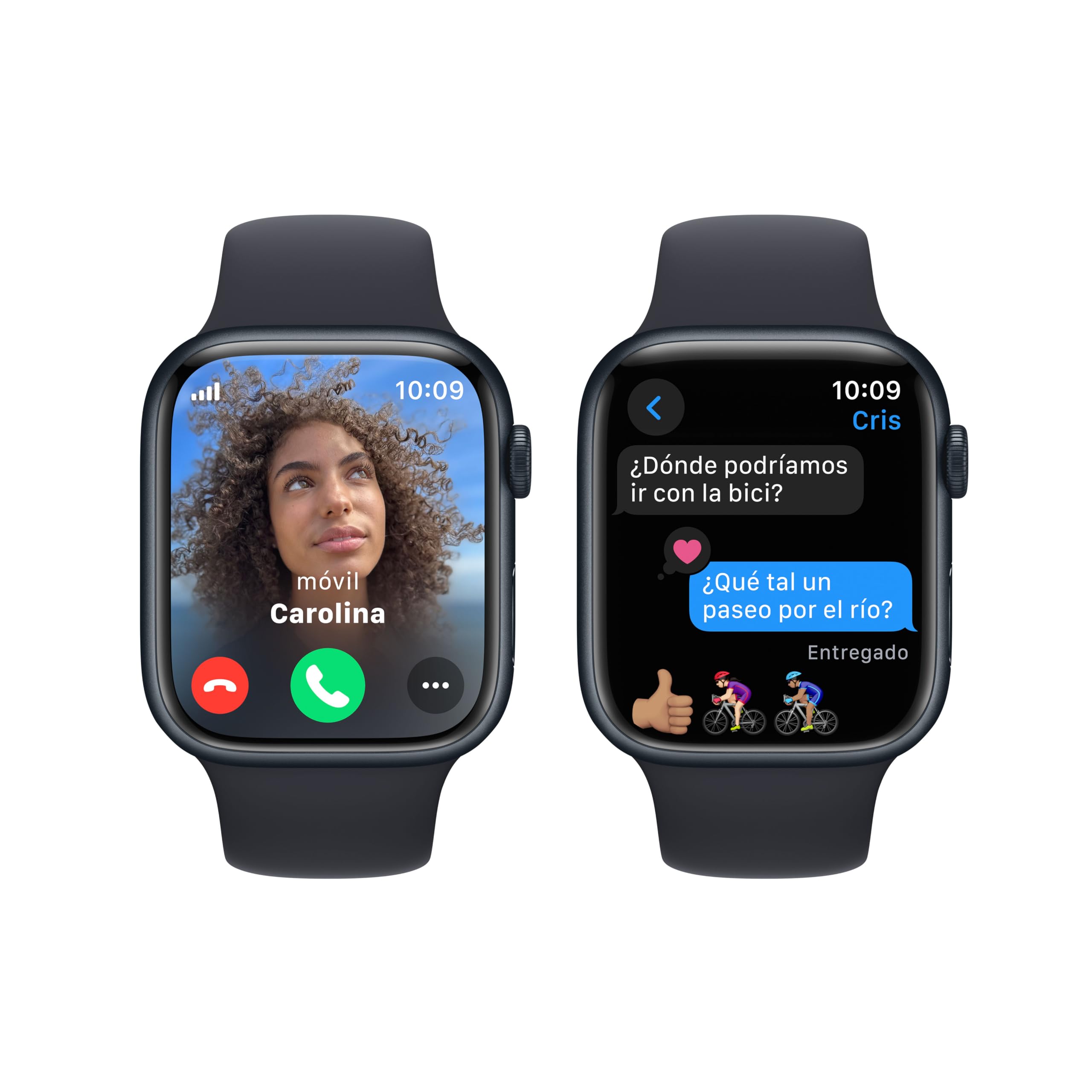 Apple Watch Series 9 [GPS + Cellular, 45mm] Coque en Alluminum Minuit avec Bracelet de Sport Minuit, M/L (Reconditionné)