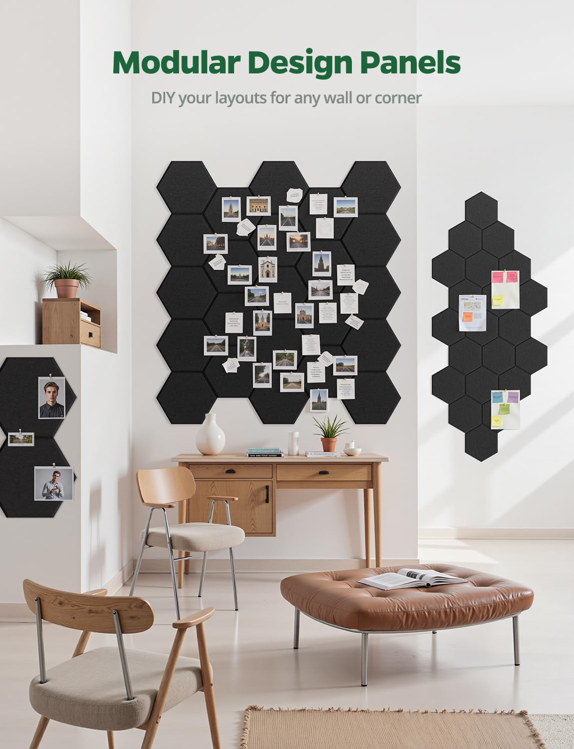 Paquete de 12 paneles de pared hexagonales insonorizados, 12 x 10 x 0.4 pulgadas, paneles acústicos de borde biselado de alta densidad para el hogar, oficina, estudio de grabación, habitación