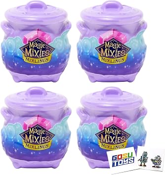 Magic Mixies Mixlings Collectors Cauldron Series 1 4 Pack with 2 Gosutoys Stickers
