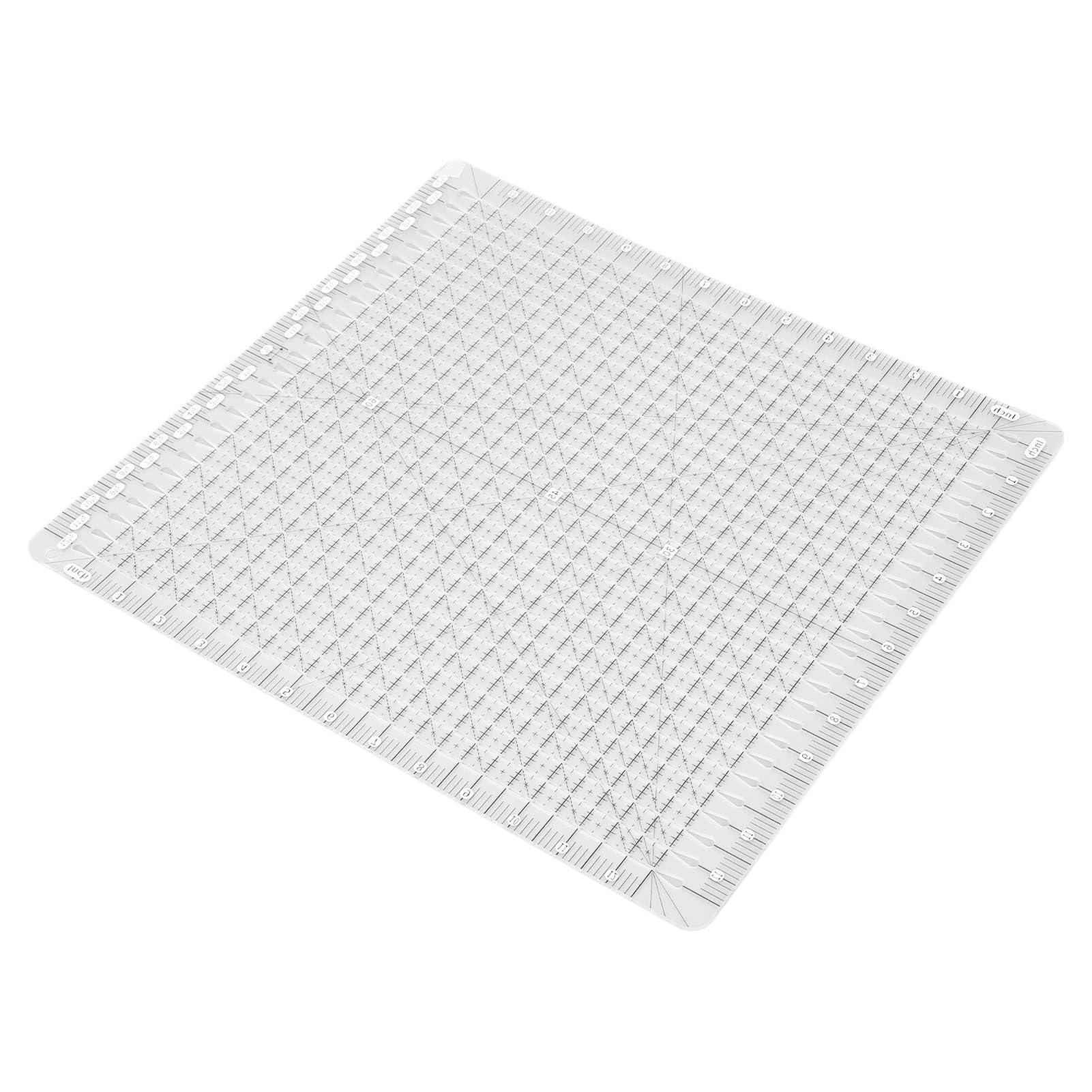 Eujgoov Righello per Quilting con Intaglio in Acrilico 12, 5x12, 5 Pollici Modello per Taglio Preciso del Tessuto, Cucito, Patchwork, Lavorazione Artigianale