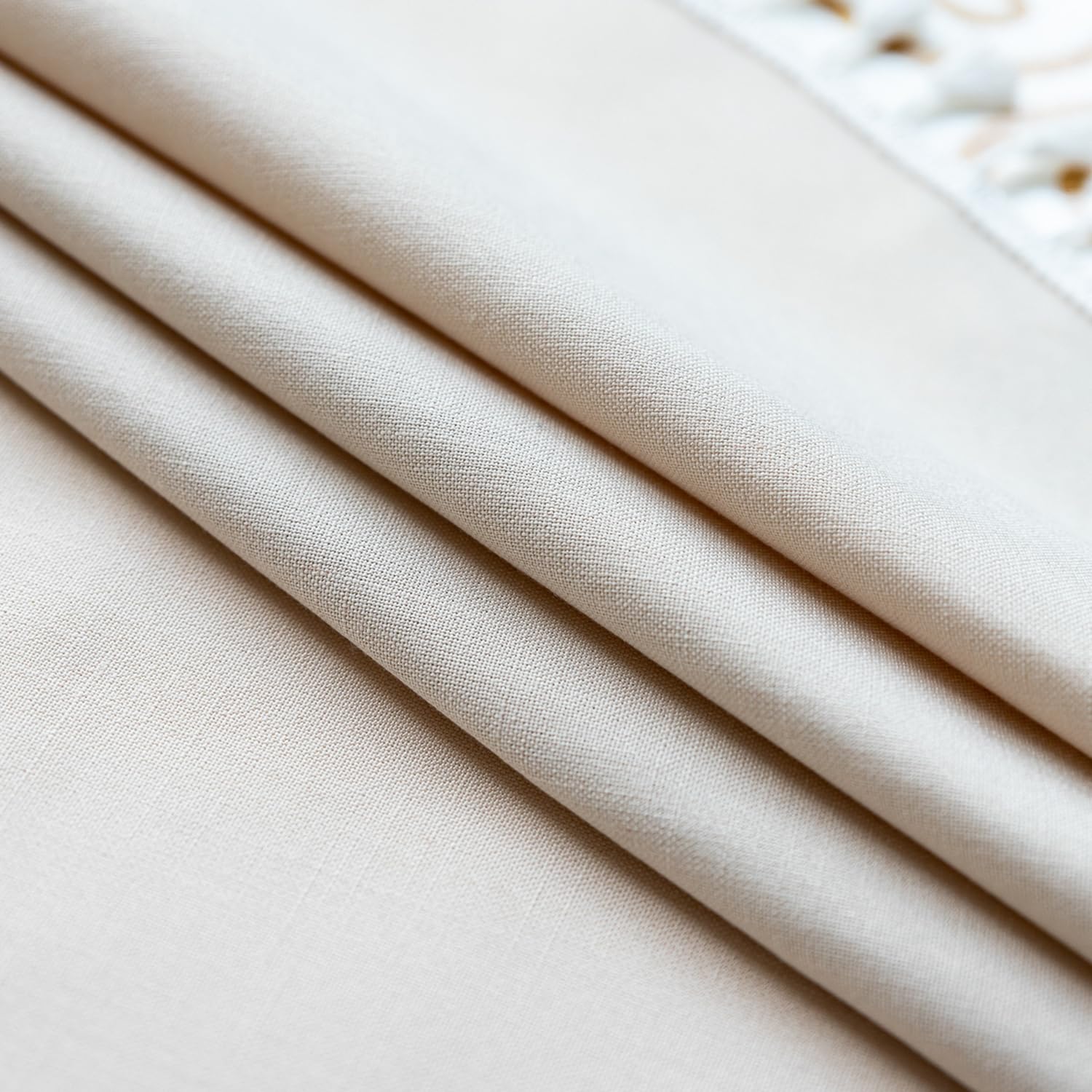 Mantel Redondo de algodón y Lino con Flecos, Beige Diámetro 220 cm, Apto para mesas Redondas de 150-170 cm de diámetro