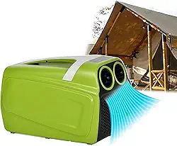 KKSOUFX Ar condicionado portátil para barraca,ar condicionado externo de 4500 btu,ajustável de 17 a 30 ° C,ar condicionado de resfriamento de 3 segundos,DC 24 V 110-240 V,3 velocidades de vento