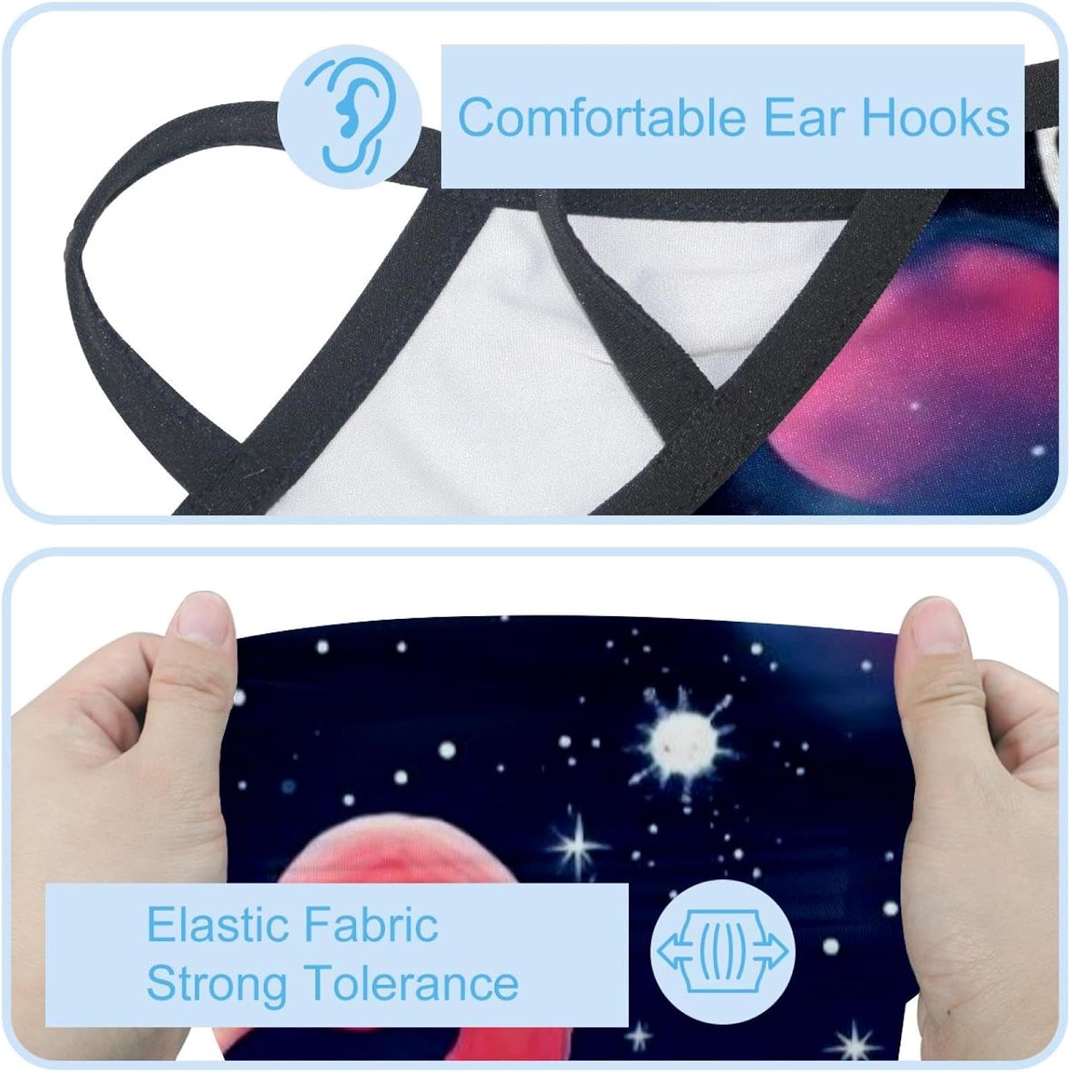 4 Pieces Starry Flamingos UV Protector Scarf, Summer Cooling Neck Gaiter for Men/Women
