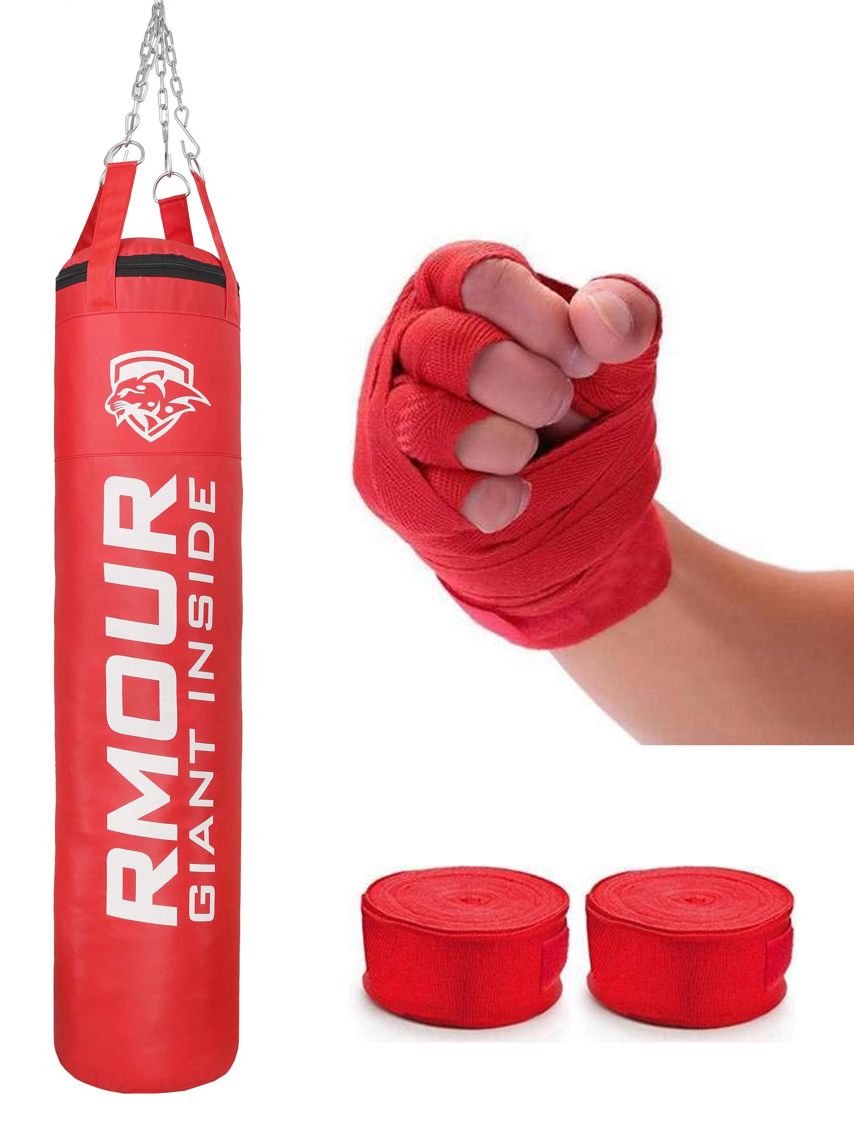 IWIN Our Red Unfilled Heavy SRF Synthetic Leather Punch Bag Boxing MMA Sparring Punching Training ickboxing MuDay Thai with Hanging Chain,Hand Wraps(Boxing Tape) (3 Feet) (B08JKPMXFR) Amazon Price History, Amazon Price Tracker