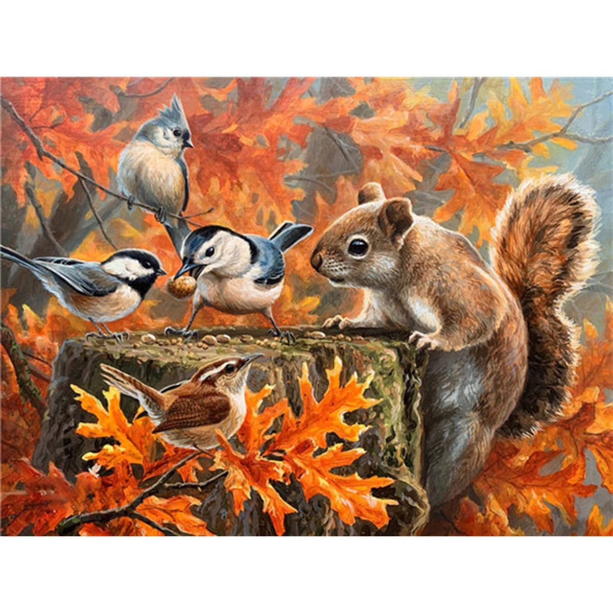 Instarry 5D DIY Diamant Painting Zubehör Full Groß Eichhörnchen und Vogel Room Decor 90x60 cm