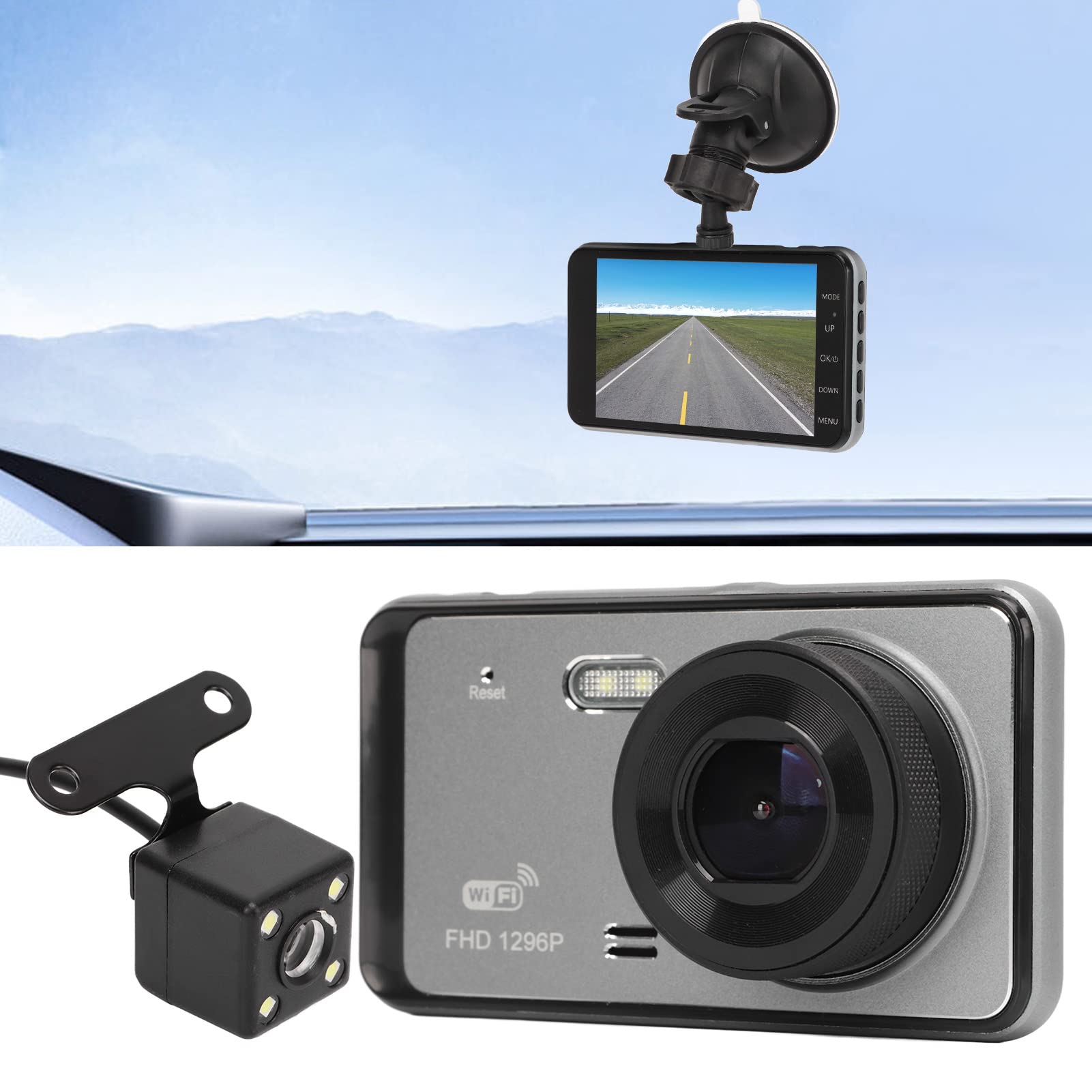 Rejestrator Wideorejestrator Jazdy Rejestrator Sterowników Ing Monito Wykrywanie Ruchu 1080P Samochód Cra Wifi Dual Cra 150Mah Nagrywanie Baterii Wideorejestrator Samochodowy do