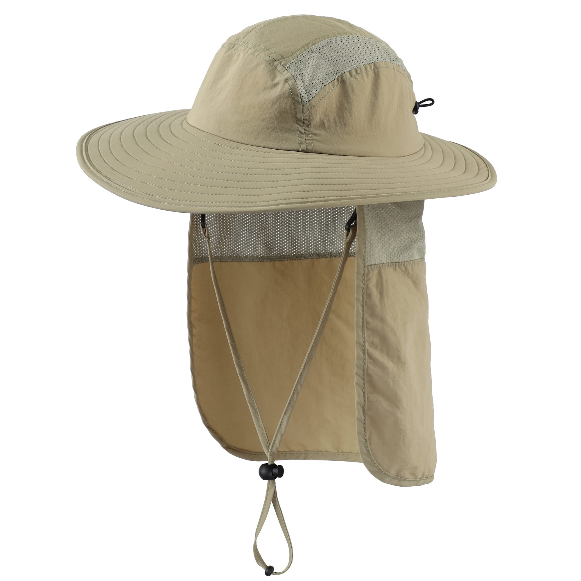 Home Prefer UPF 50+ Mens Wide Brim Fishing Hat with Neck Flap Sun Hat for Men Women Sun Protection Cap