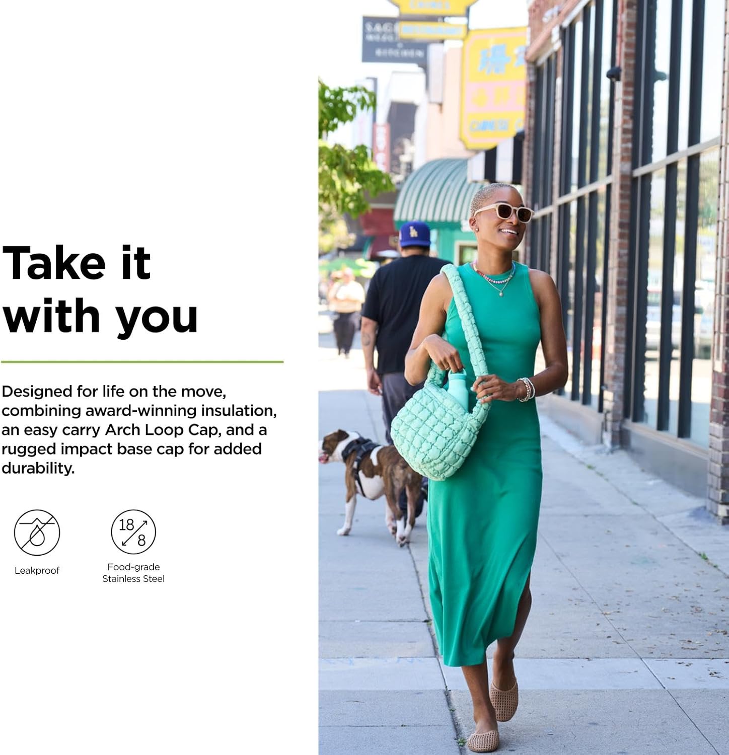 Klean Kanteen Rise Classic Insulated Water Bottle - Keeps Drinks Cold for 42 Hours - Stainless Steel - Insulated Water Bottle - Leak & Sweat-Proof - Arch Loop Cap - 12 oz - Brittany Blue - Image 3