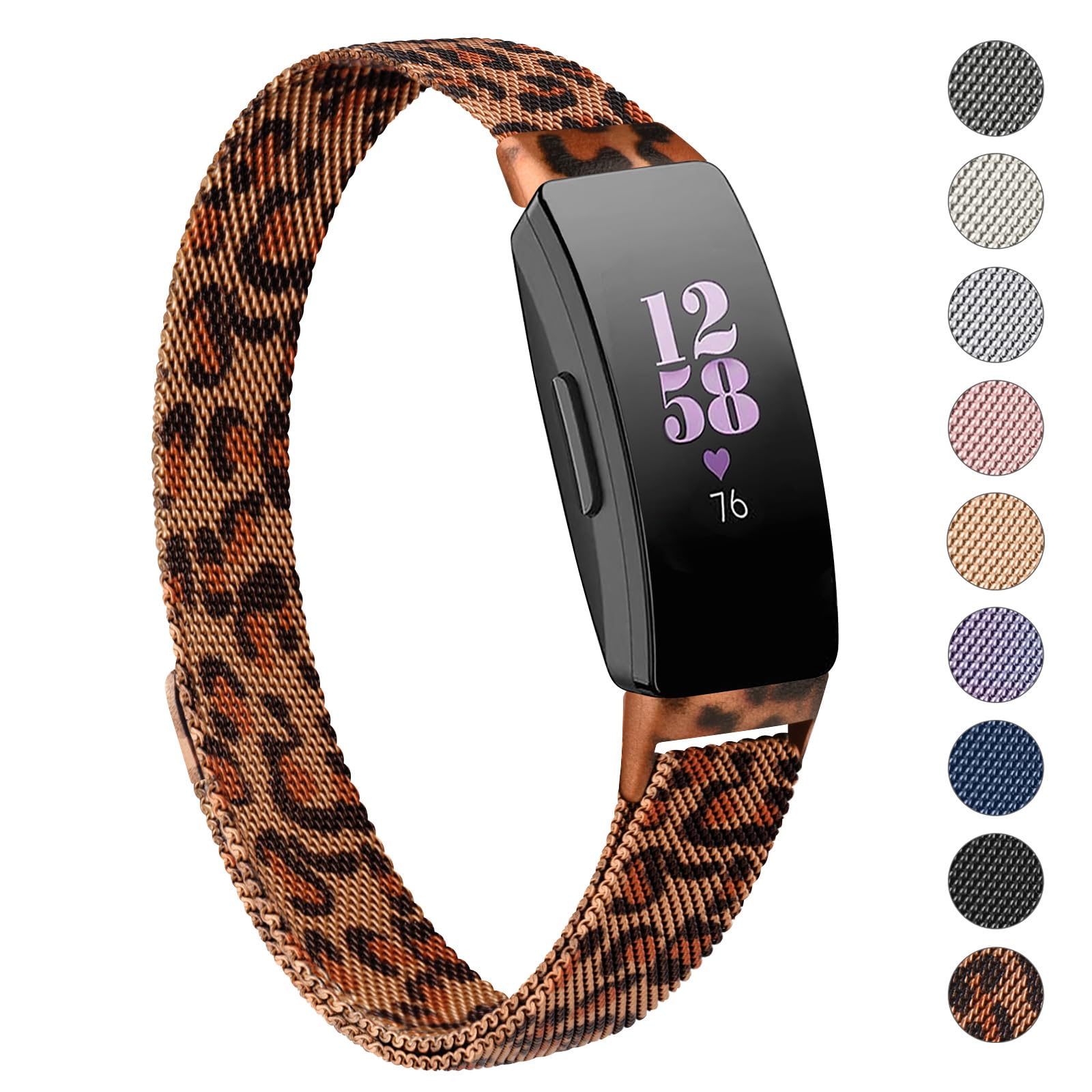 Zoye Fitbit Inspire Strap/HR Strap Replacement Wristband for Inspire HR/2/Ace 2, Leopard, 5.9" - 8.6"