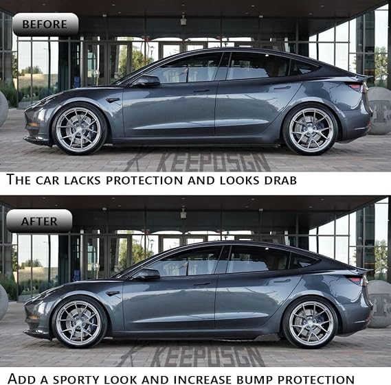 29.3 Universal Car Side Skirt 74.5cm Rear Side Canard Diffuser Rocker Splitter Winglet Wings, Black