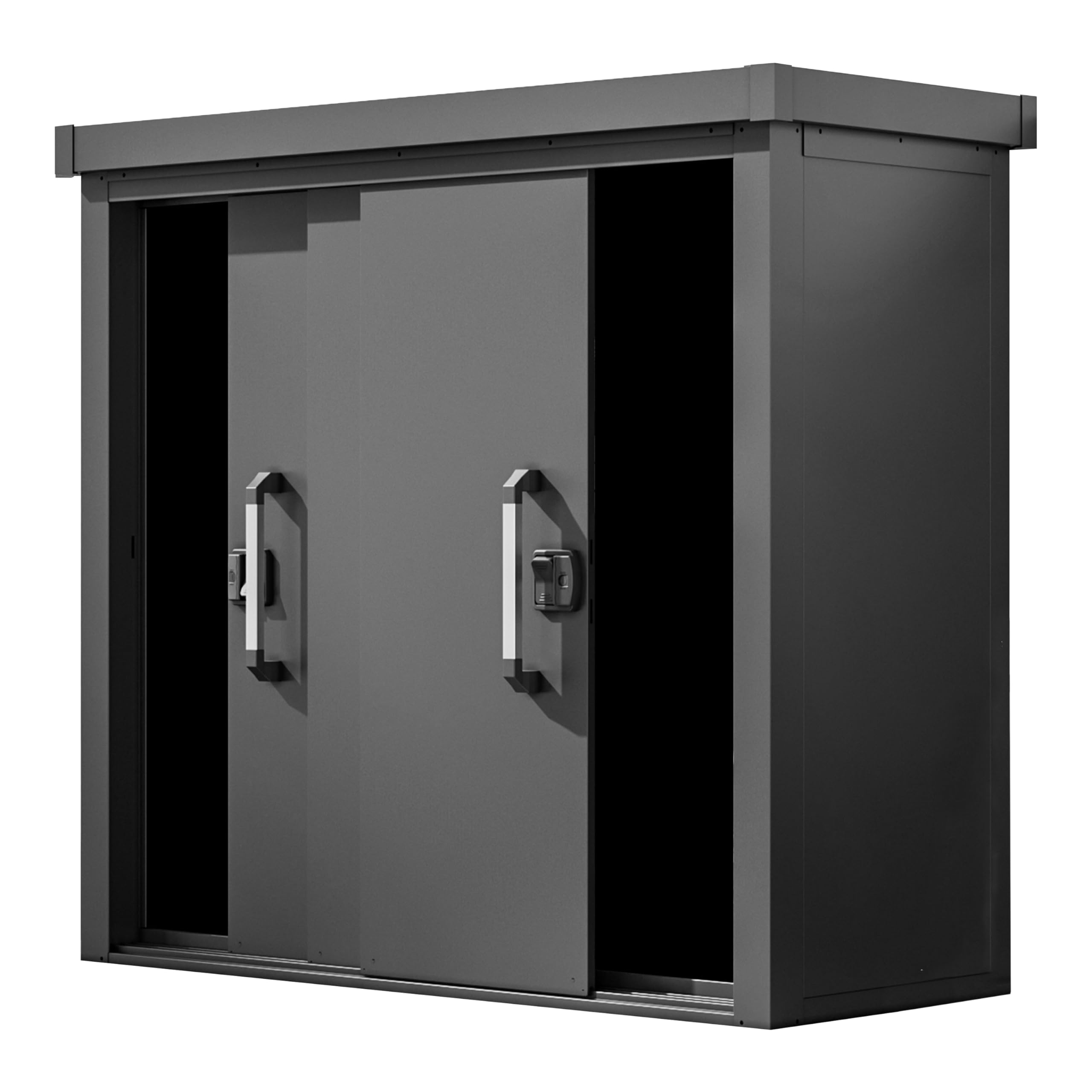 GFP Primeyard Armario Exterior metálica 180x78x161 cm Casetta de jardín Antracita Incl.Suelo