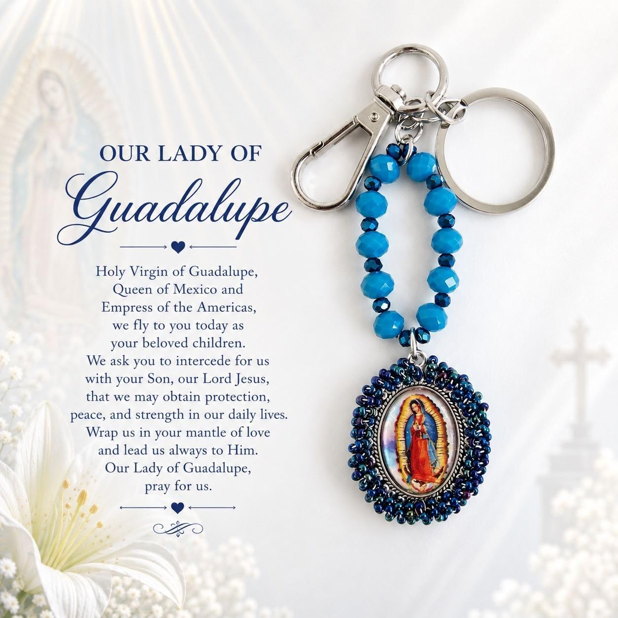 Beautiful Handmade Rosary Keychain