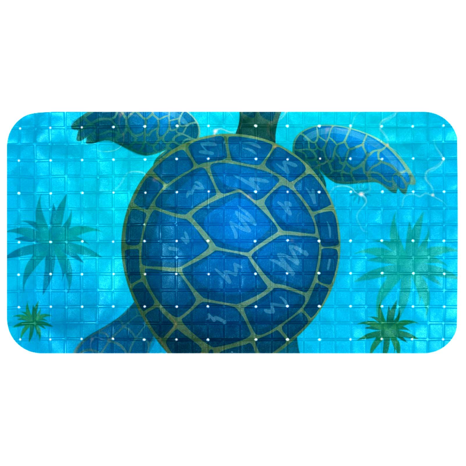 Tapis de bain antidérapant à ventouses motif tortue 68x37cm