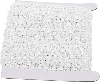 ARTIBETTER Durable Polyester Wavy Braid Trim Ribbon for DIY Sewing Crafts Versatile Valance Ribbon for Garment Edging Curtains Hats Lampshades and Gift Decoration Yards White Pelmet Edging