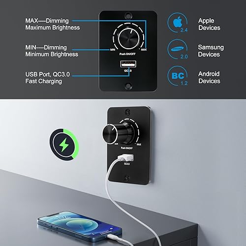Miniatura 11 de RGBZONE Interruptor de atenuación LED de 12 V, 5 A 60 W, atenuador LED para caravana, interruptor de atenuación de barco PWM para cámper, camioneta