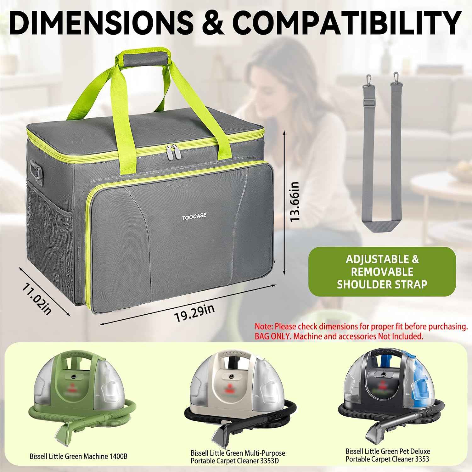 Carry Bag Compatible with Bissell Little Green Machine 1400B/3353D