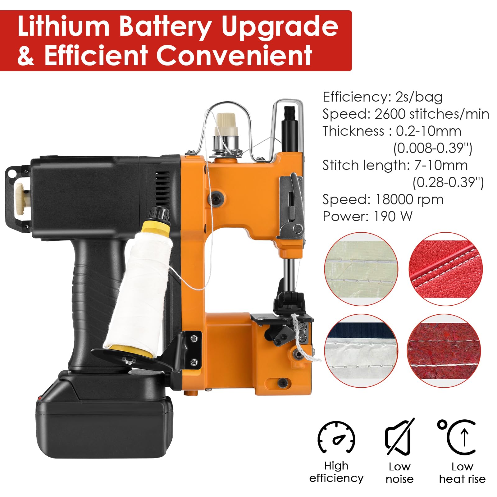 Máquina automática de sellado de bolsas con corte de rosca, puntada ajustable para un embalaje eficiente de varios materiales de bolsas