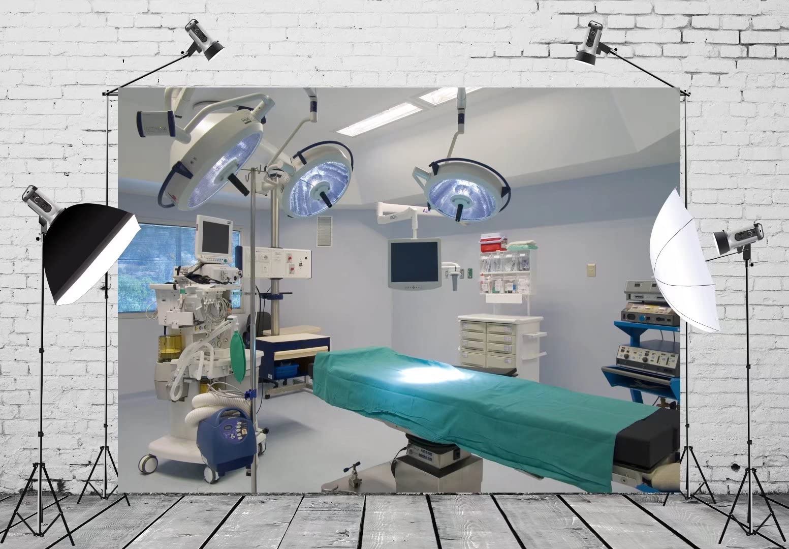 BELECO 2.1x1.5m Tela Fondo Hospitalario, Quirófano, Doctor Cirujano Operación, Cama Anestesia, Lecho Enfermo, Equipo Médico, Escenario Fotográfico para Retrato Artístico Accesorios de Foto