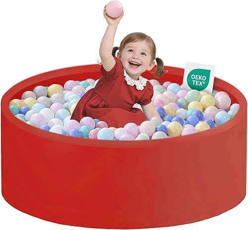 Miniatura 24 de Piscina de pelotas para niños pequeños de 35.43''x11.81'' Piscina de pelotas para bebés de espuma viscoelástica suave Piscina de pelotas redonda