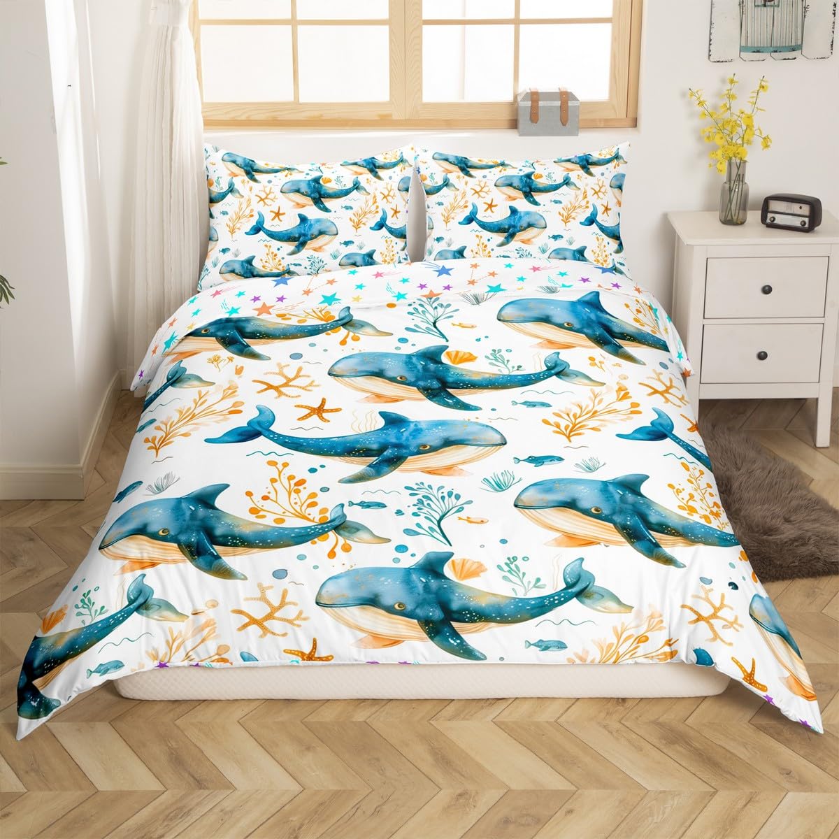 Parure de lit animaux marins pour décorer la chambre enfant
