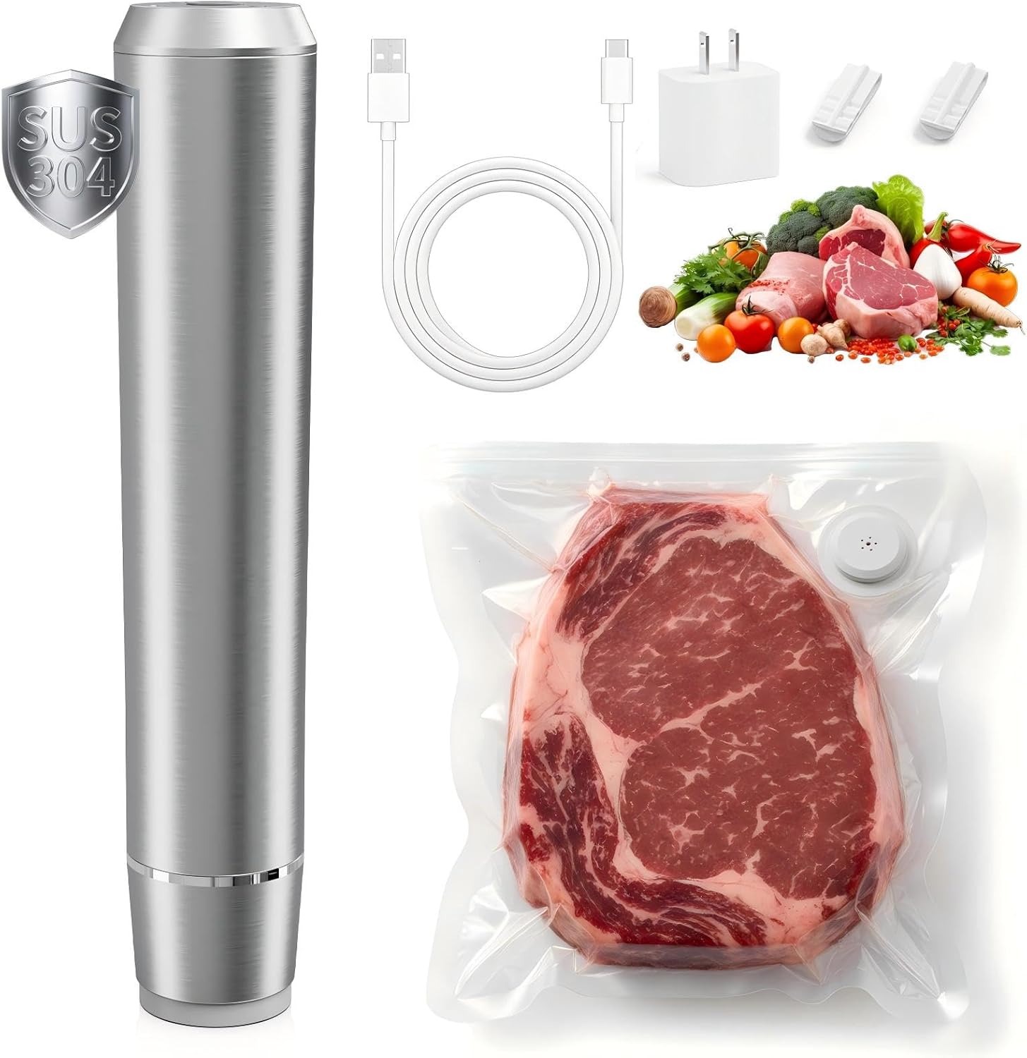 Reusable Vacuum Sealer Bags for Food Storage, 30 Pack BPA-Free (11.81 * 13.38 in), Freezer & Microwave Safe, Odor & Leak Resistant Vacuum Sealer Vacuum Bag