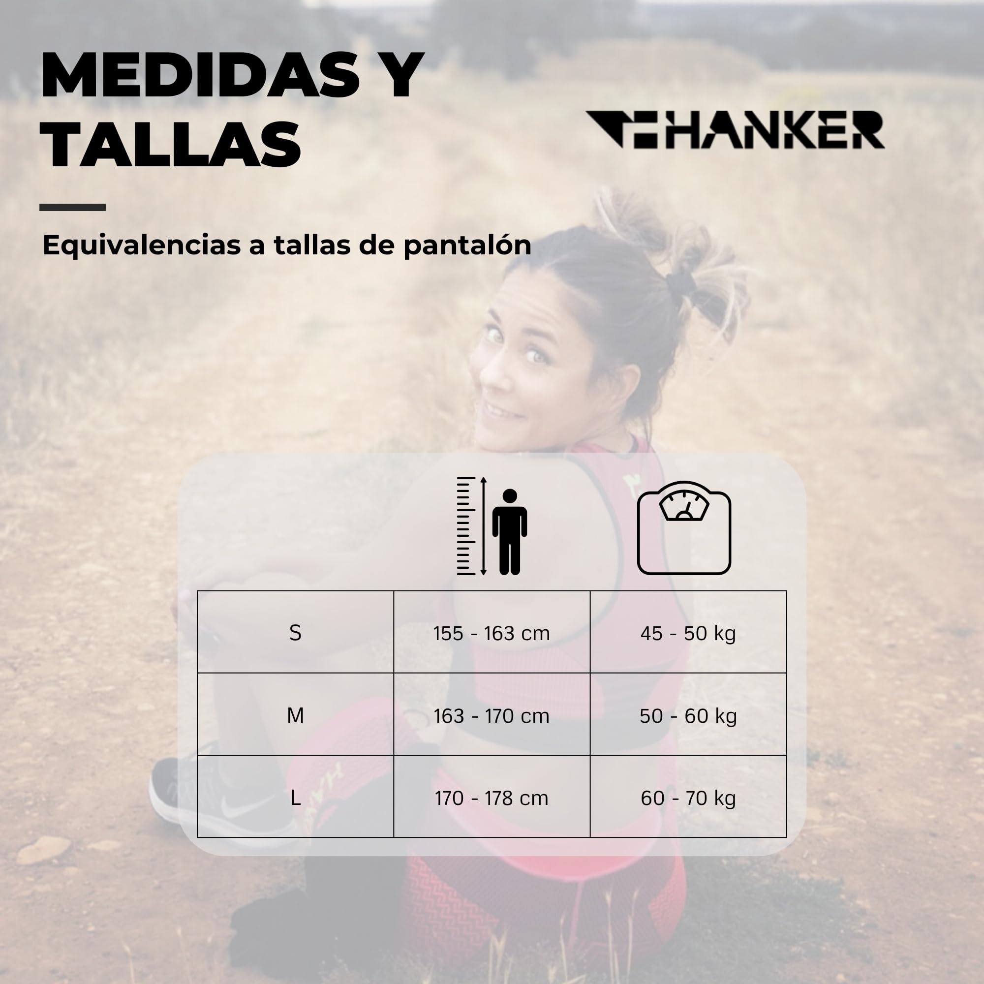 HANKER Mallas Deportivas Mujer Cortas Compresivas con Bolsillos Cintura Alta para Running y Gimnasio - 5