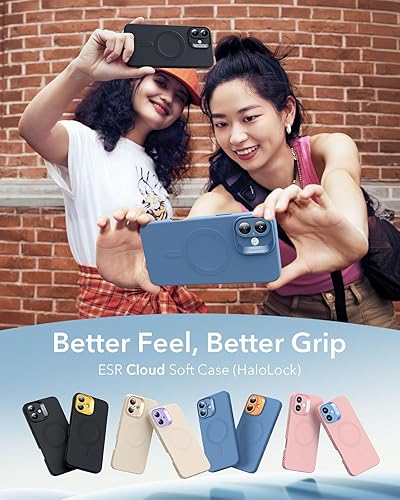 Vista 427 de ESR Funda para iPhone 15 Pro Max, compatible con MagSafe, de grado militar, negro transparente