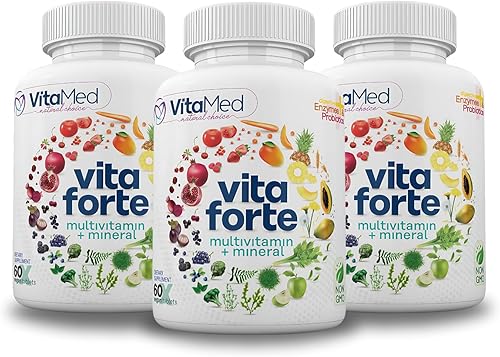 Miniatura 6 de Vita Forte Multivitamínico vegano con probióticos, enzimas digestivas y 42 frutas y verduras - Certificado Halal, sin OMG, sin gluten, energía