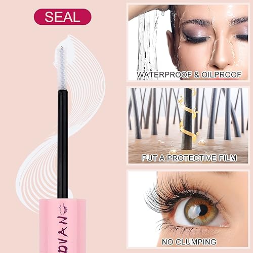 Miniatura 5 de FADVAN Pegamento de pestañas, pegamento de pestañas en racimo para pestañas individuales en racimo, extensión de pestañas transparente y sellado,