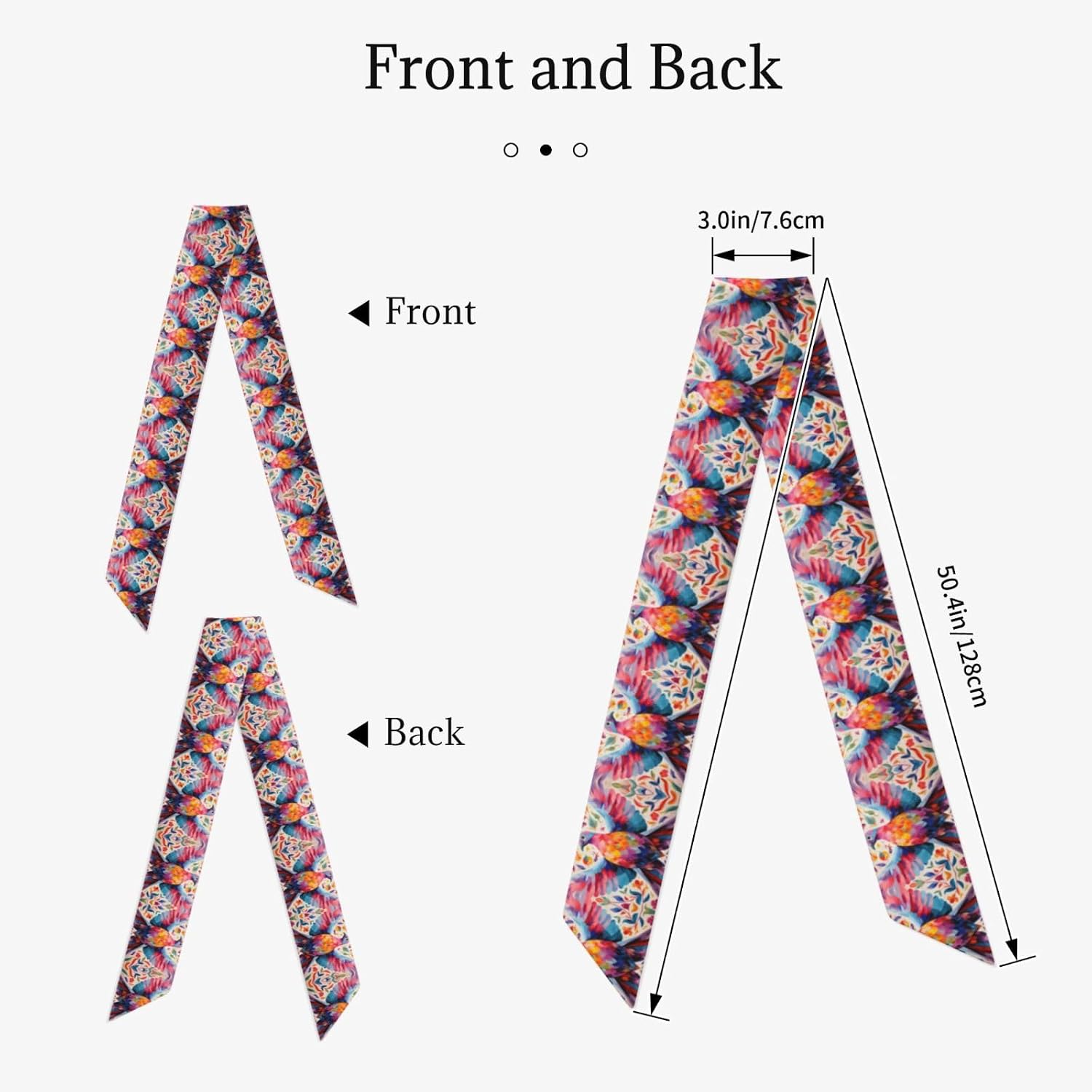 Colorful Pigeon Purse Scarf For Bags Silk Like Head Scarf Satin Hair Neck Scarves Bag Scarf Fashion Accessories For Women Gift image 4