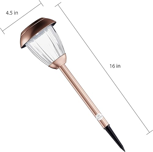 Miniatura 5 de Pure Garden Luces solares para camino, juego de 8 a 16 pulgadas de alto acero inoxidable para exteriores, iluminación para jardín, paisaje, patio,