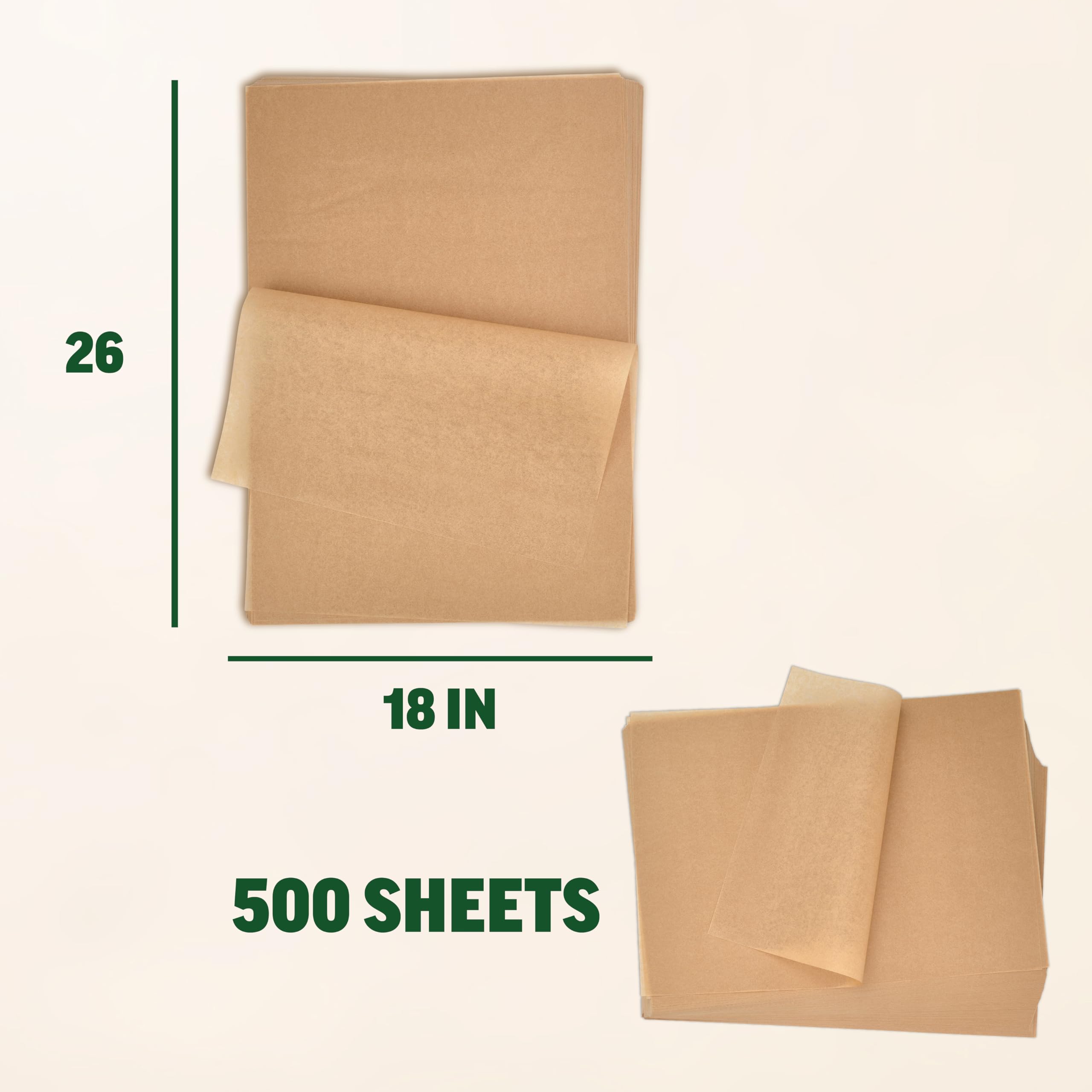 Amazon.com: 18x26 (1000 Sheets) Large Unbleached Parchment Paper