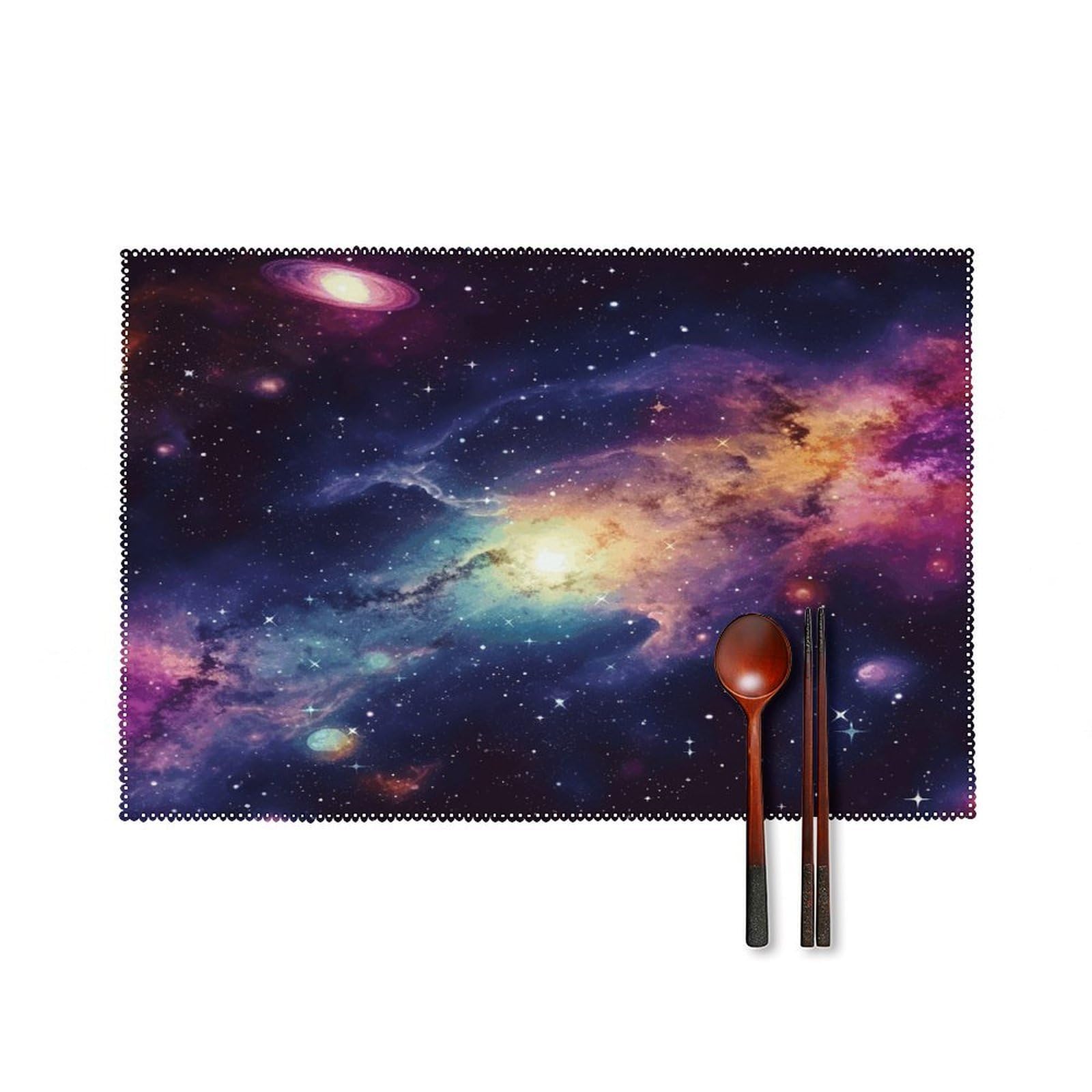 Fekiloot Style Galaxy In The Universe Placemats Set Of 6,Table Mat