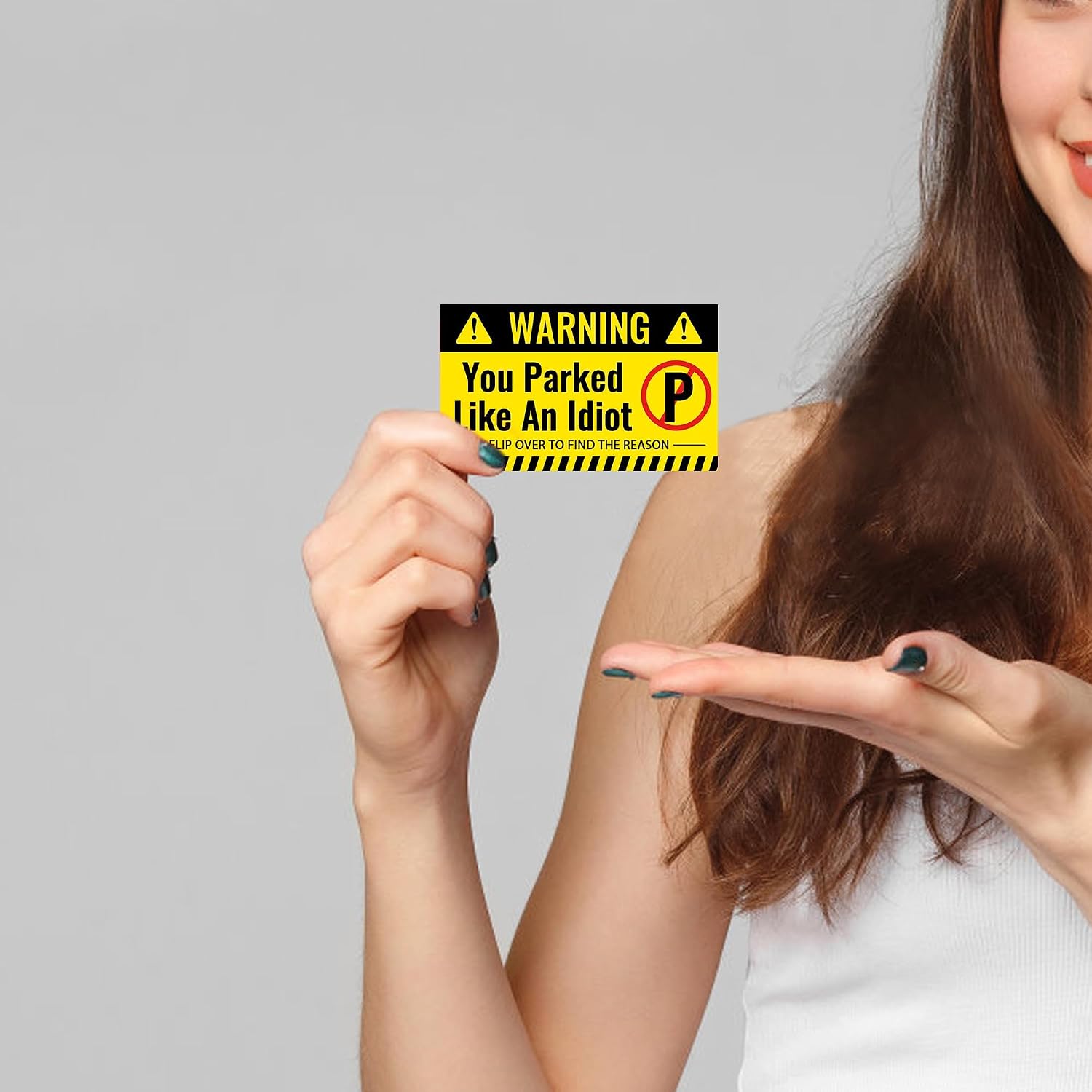 200 Pieces Bad Parking Cards You Parked Like an Idiot Card 3.5 x 2 Inches Funny Parking Violation Stickers Cards with Multi Violation Reasons