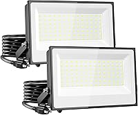Onforu 120W LED Flood Lights Outdoor 12000LM 6500K Daylight White IP66 Waterproof Plug-in Security Lights 2 Pack