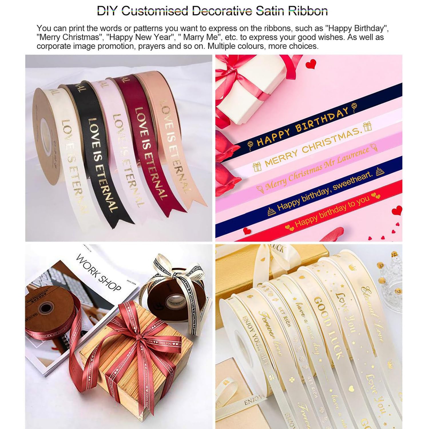 Macchina da stampa digitale a nastro satinato per confezioni regalo, supporta oltre 50 lingue, ideale per feste ed eventi di Natale