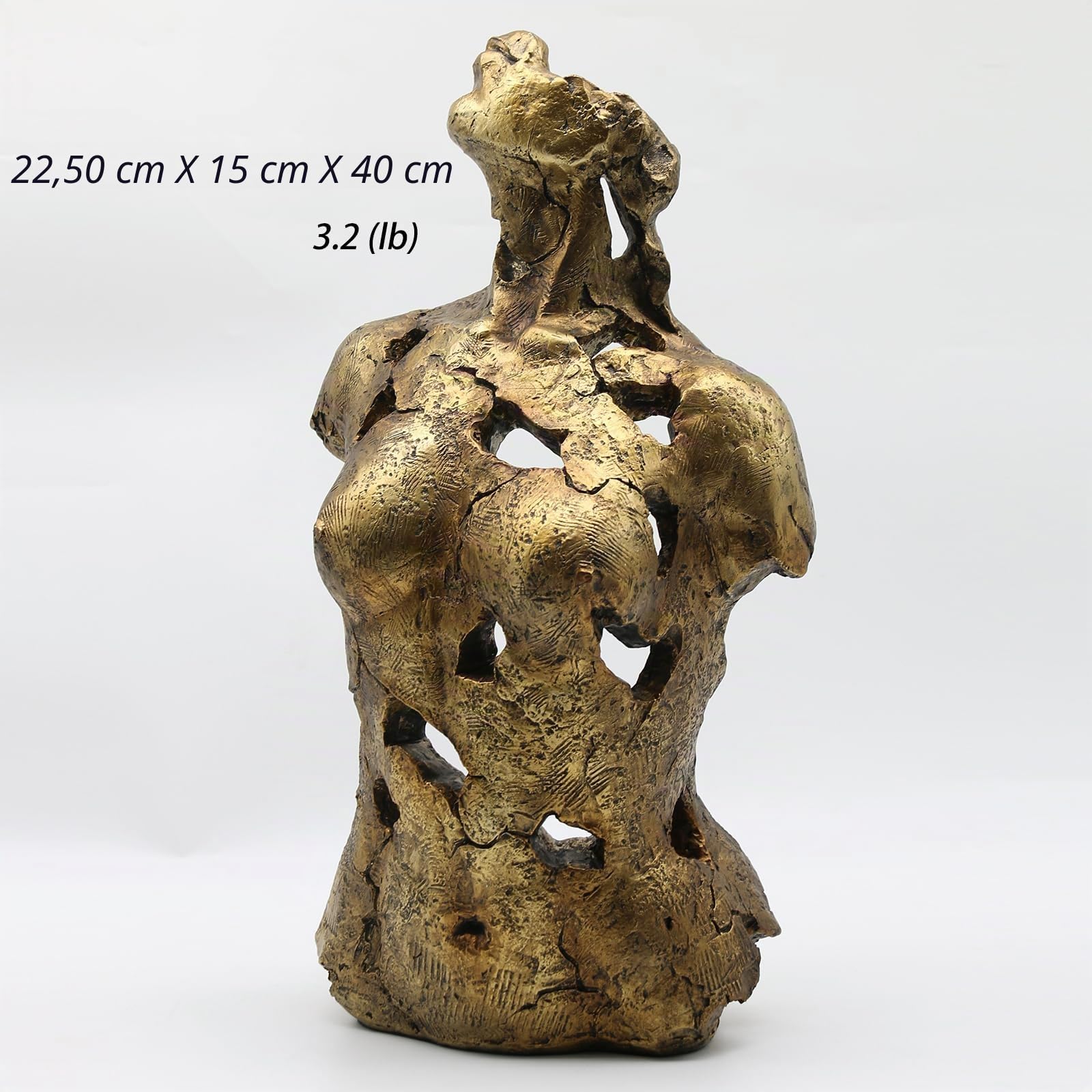 Lukitas Abstrakte weibliche Büste Statue und Skulptur, Dame Figur, Kunstdekor, ästhetisches Ornament für Büro, Wohnzimmer, Schlafzimmer, Gold, Kunstharz, 40,6 cm | Kreative Dekoration für Büro, Wohnzimmer, Schreibtischregal