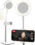 Support de téléphone pour l'enregistrement avec lumière pour bureau - ChatStand Tripode léger à anneau portable réglable de 9-13 po de Halo iPhone Pour le bureau & Support de téléphone pour enregistrement vidéo, tournage, appels de zoom (Nuit Black)