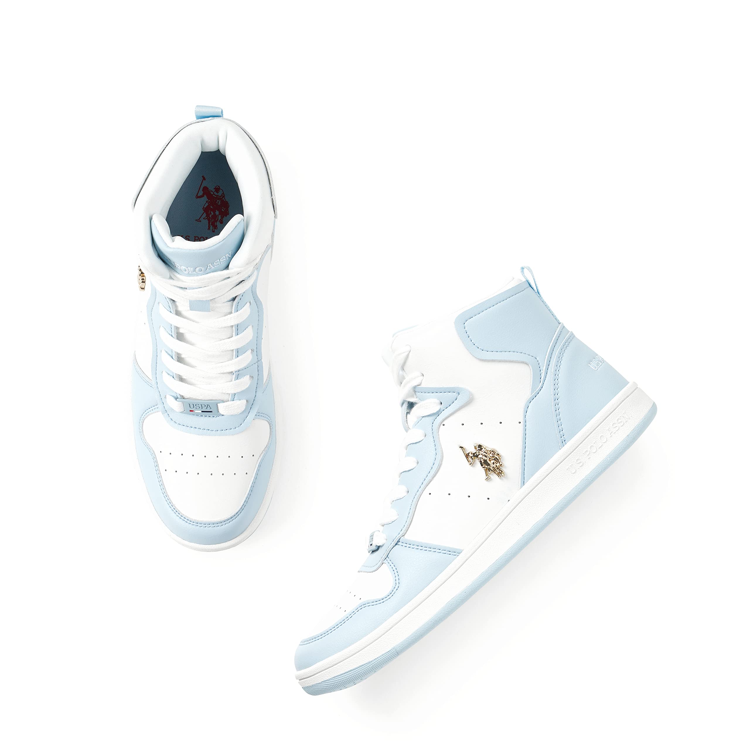 U.S. POLO ASSN. Womens Rowan LT. Blue Mid-Top Sneaker - 3 UK (1FD23130B01) (B0C5S3MK6X) Amazon Price History, Amazon Price Tracker