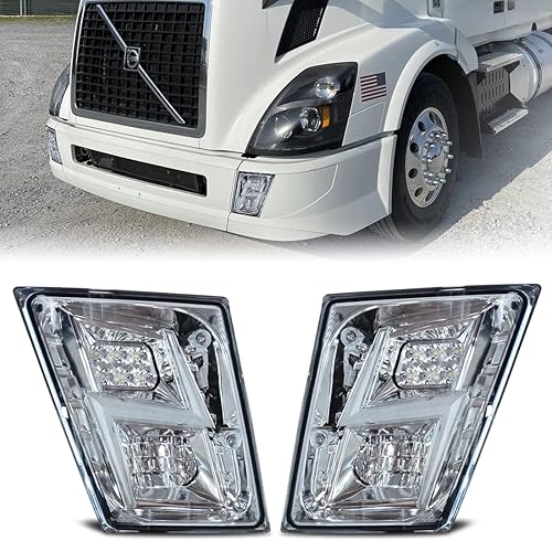 Miniatura 6 de FIT Volvo VNL VN Luz antiniebla LED completa cromada izquierda del conductor y lado derecho del pasajero para 2004 2005 2006 2007 2008 2009 2010