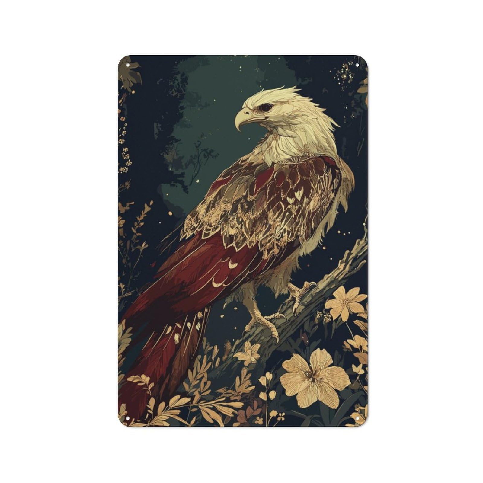 Man Cave Eagle Abstract Tin Wall Sign, Wall Decor for Workshop, Shed And Game Room, 30x20cm