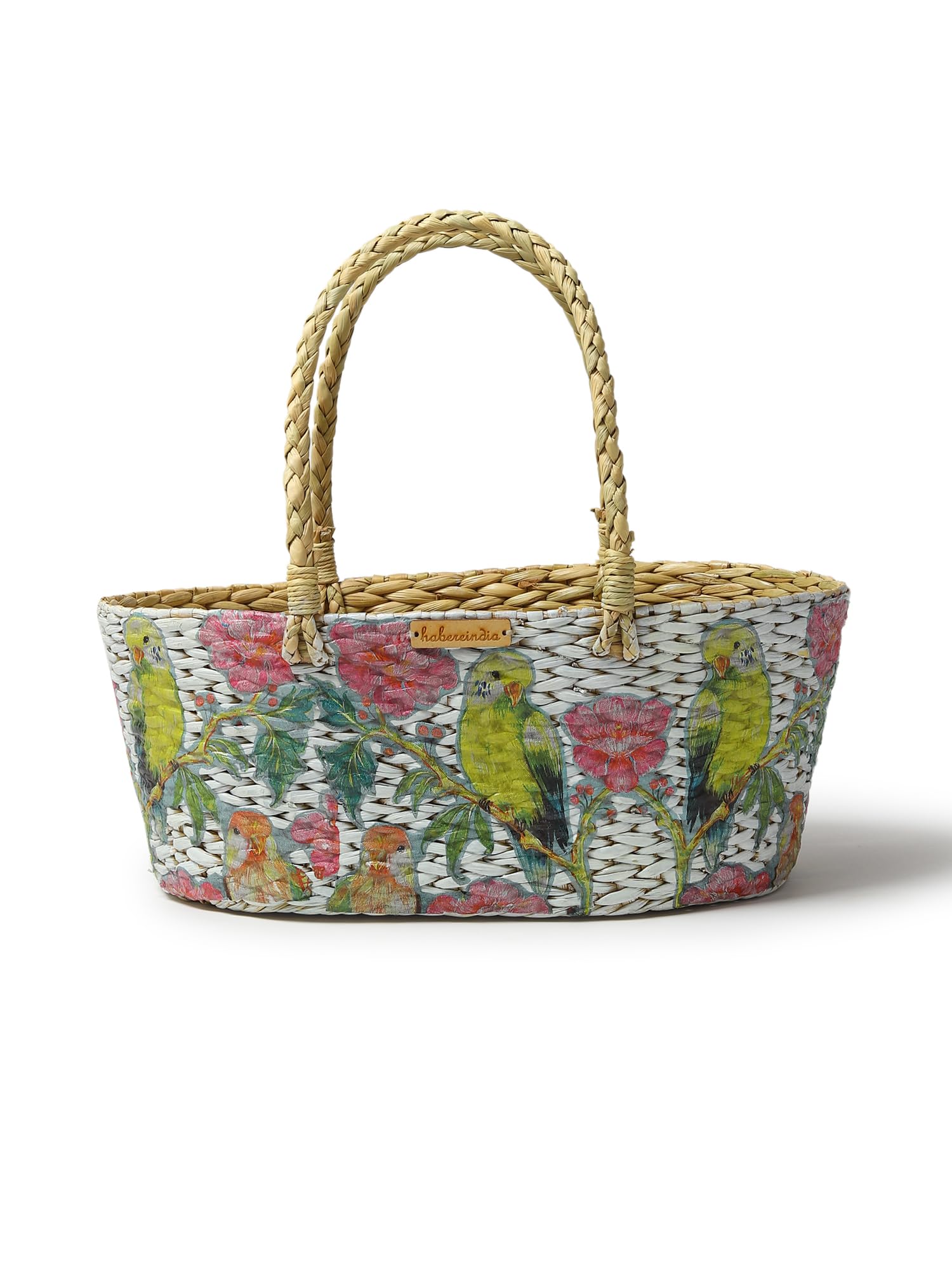 Habere India-All the Cultures Fabricating India Wicker Hamper Basket | Bamboo Basket | Cane Gift Hamper Baskets | Seagrass Shelf Organiser | Decorative Fruit Baskets (Design 05; L33 x W19 x H15 cm) — Amazon image 12
