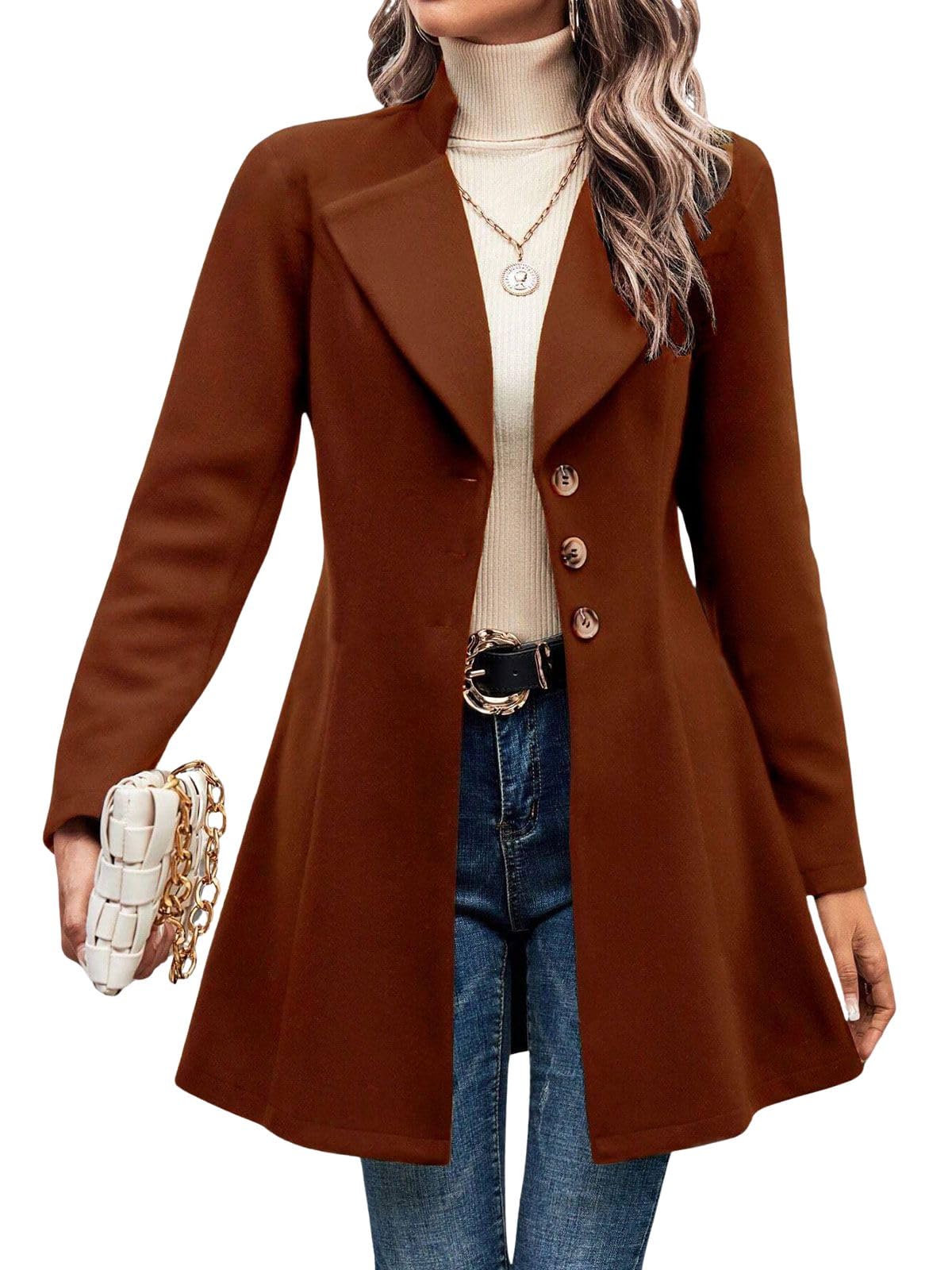 utcoco Womens 2024 Work Office Blazer Long Sleeve Bussiness Blazer Elegant Slim Cardigan Jacket