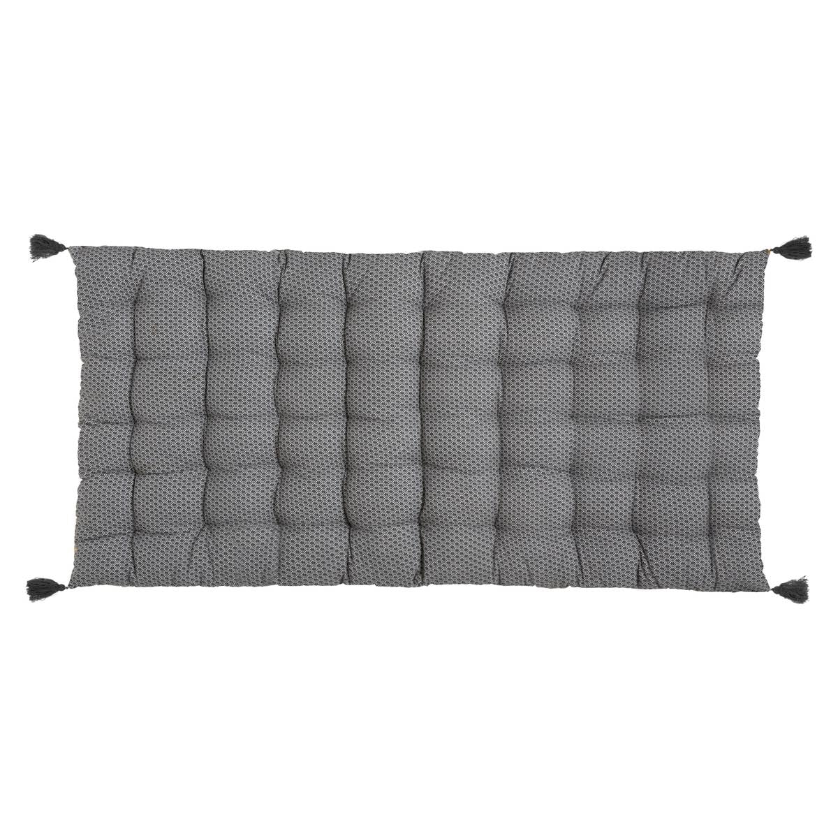 Atmosphera ATM-178566L Bodenmatratze mit Quasten, 60 x 120 cm, Baumwolle, Grau