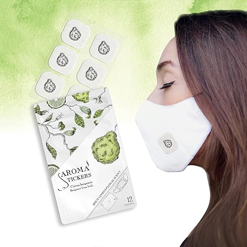Miniatura 4 de AROMA STICKERS (Bergamota, paquete de 1  100 % natural de aceite esencial perfumado para máscara facial y almohada (12 calcomaníasunidad)  Parche de