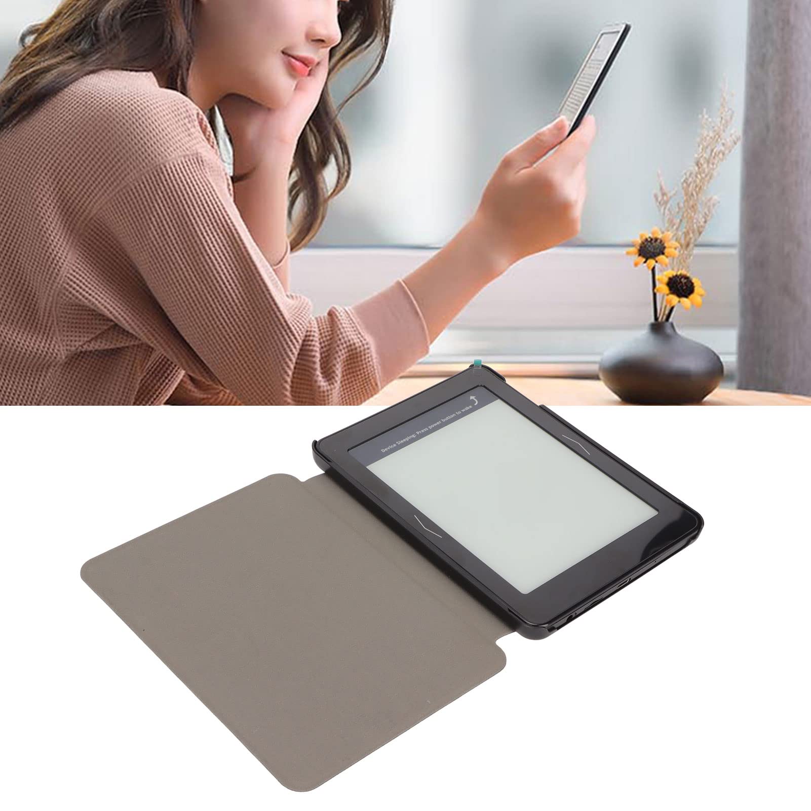 PUSOKEI E-Reader, 6 Zoll 1448 X 10726 HD Ink Screen EBooks, 1 GB + 16 GB, Quad Core Ebook Reader, Unterstützt USB C, BT und WiFi, Hintergrundbeleuchtung, mit Schutzhülle, für Android 8.1