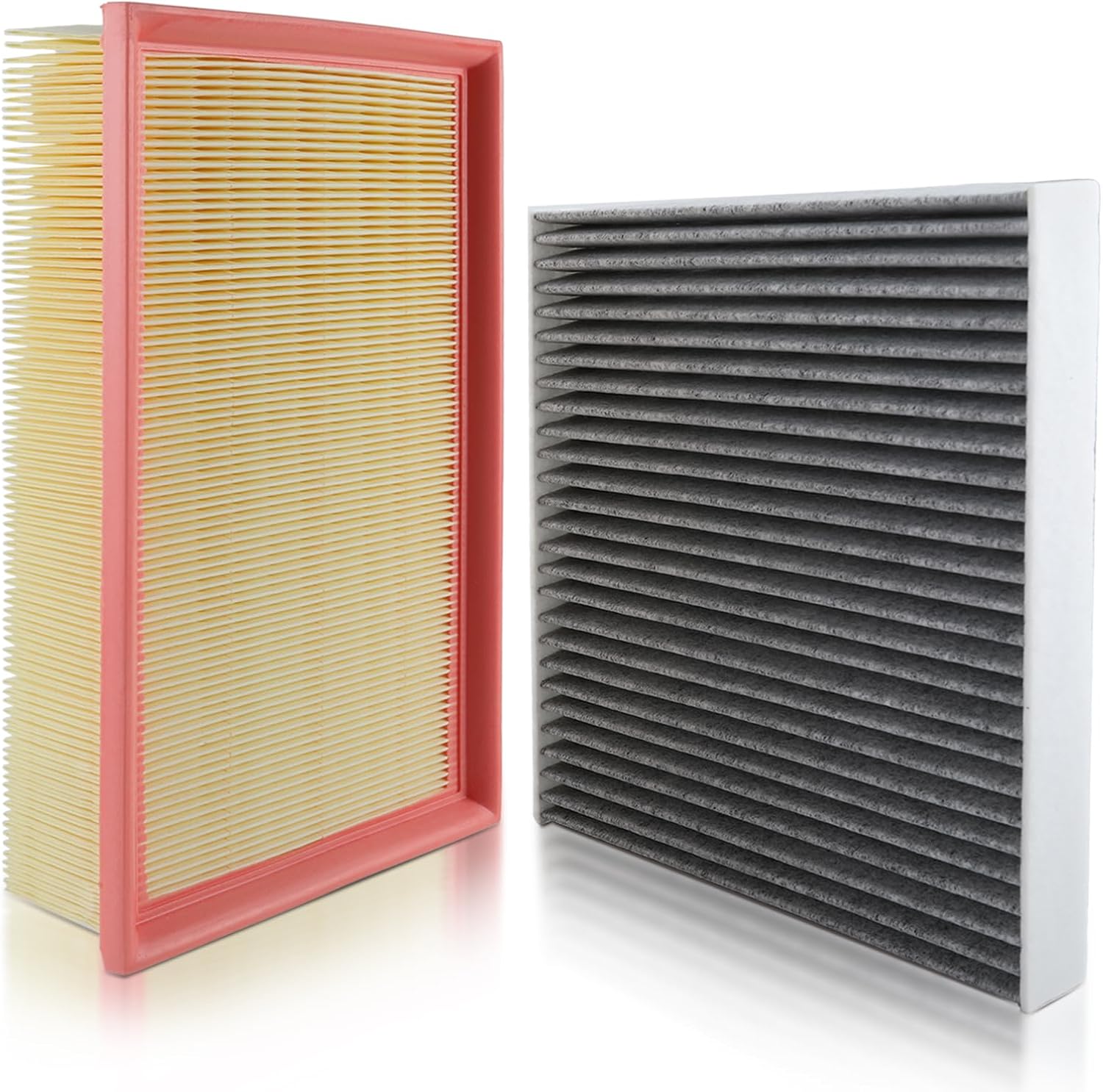 GoaMotors Engine Air Filter and Cabin Air Filter Replacement Fit for Volkswagen Jetta 2019-26 2.0L Tiguan 2018-24 2.0L Golf 2015 2.0L 2015-18 1.8L for Audi A3, Replace #5Q0-819-644, 5Q0129620B