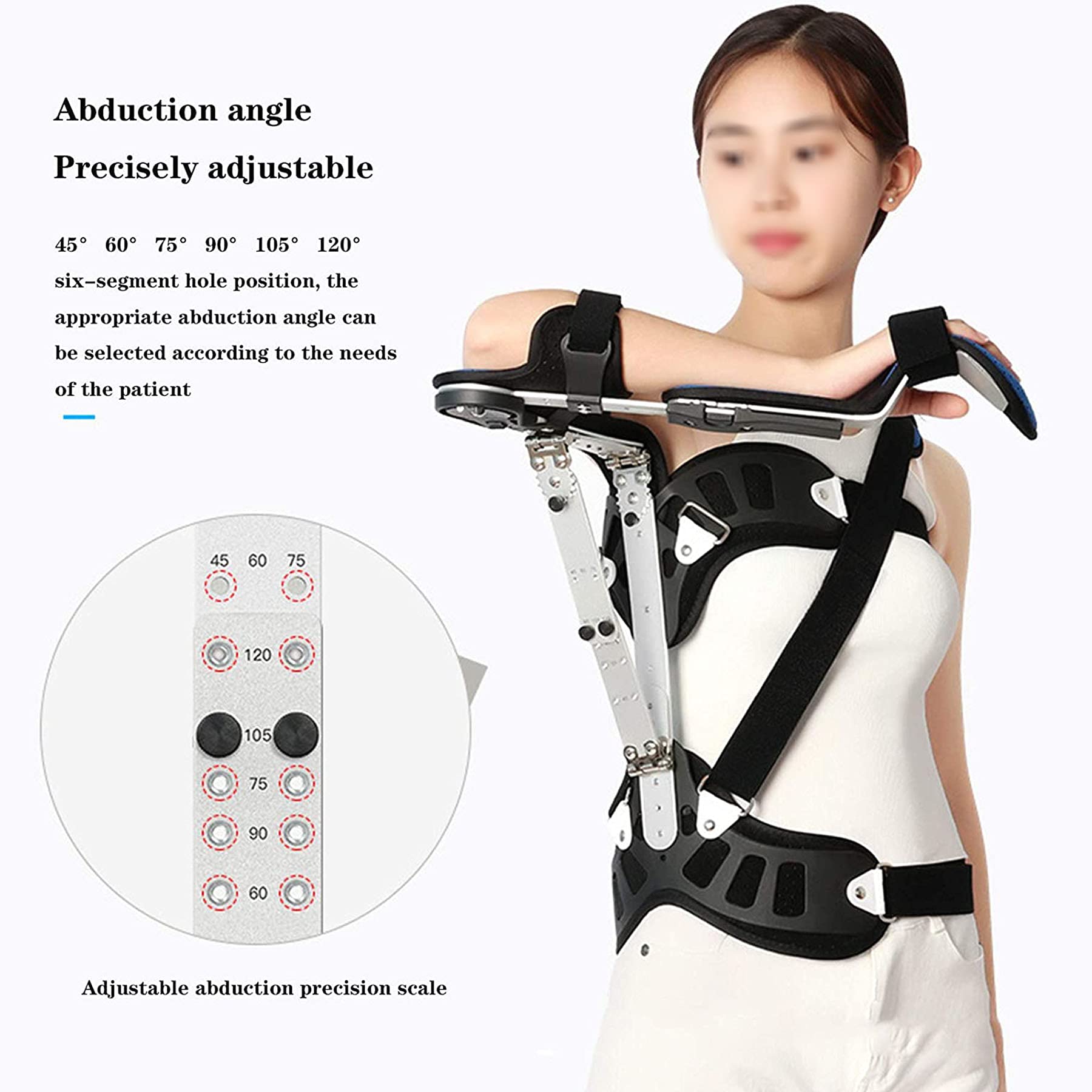 Soporte Abducción Hombro Inmovilizador Ajustable para Roturas Luxaciones Esguinces Distensiones Fracturas para Soporte de Lesiones Fijación Hombro Disponible para Mujeres Hombres,Right