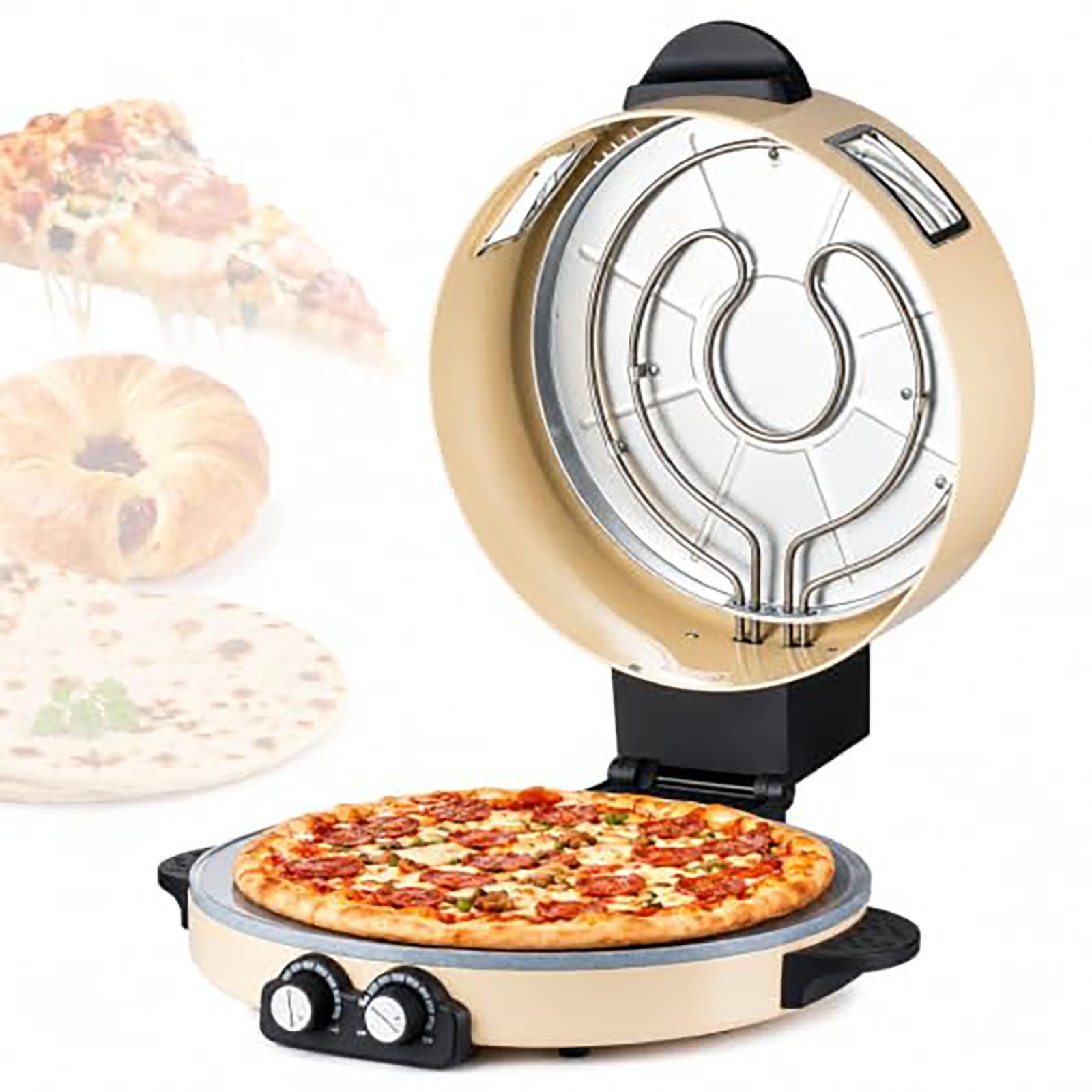 Piec do pizzy 40 cm, elektryczny piekarnik stołowy z regulowanymi